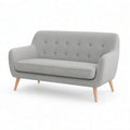 Sofa 180 x 85 x 90 cm tkaniny lekki szary 2-osobowa z drewnianymi nóżkami