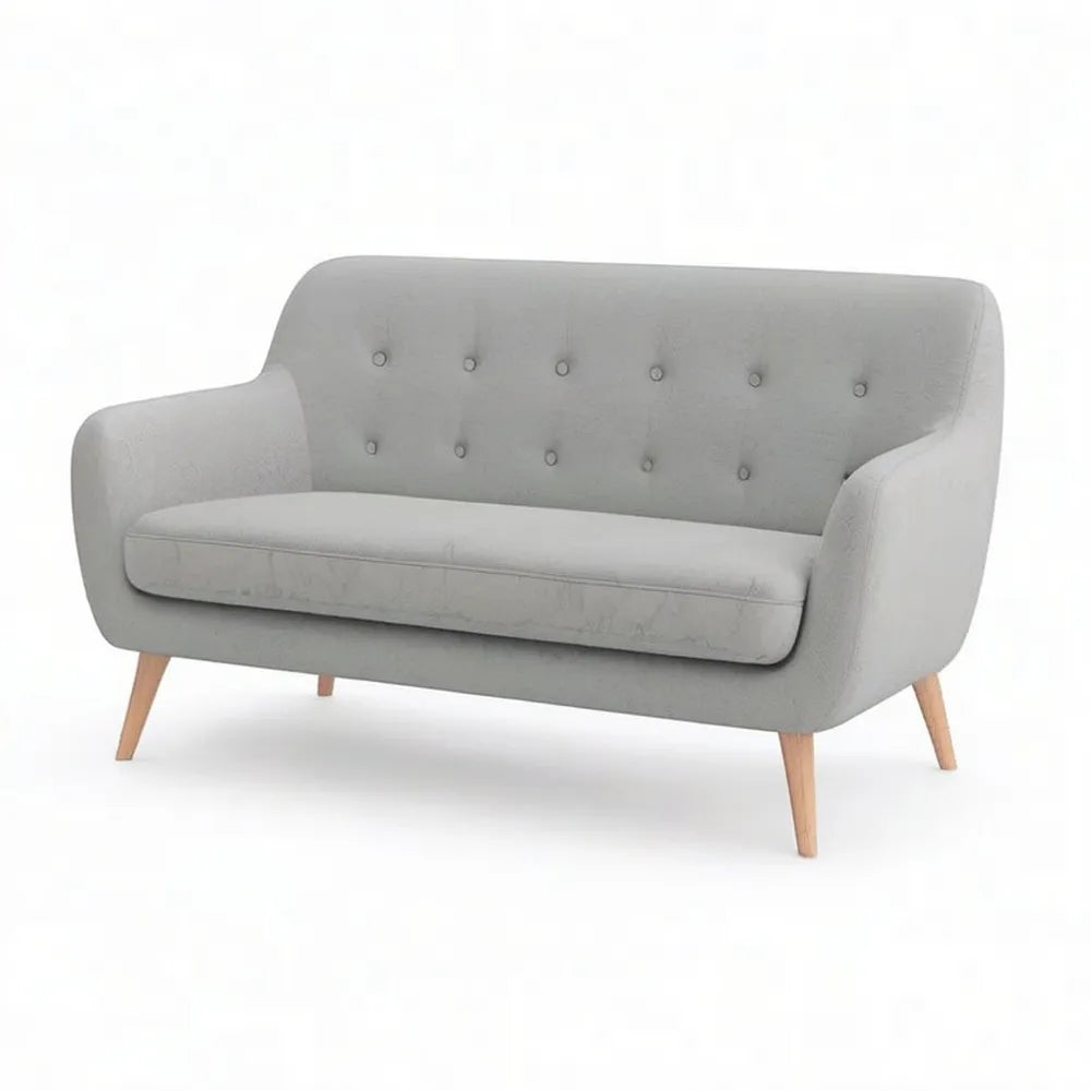 Sofa 180 x 85 x 90 cm tkaniny lekki szary 2-osobowa z drewnianymi nóżkami