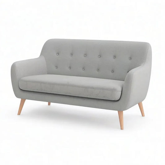 Sofa 180 x 85 x 90 cm tkaniny lekki szary 2-osobowa z drewnianymi nóżkami