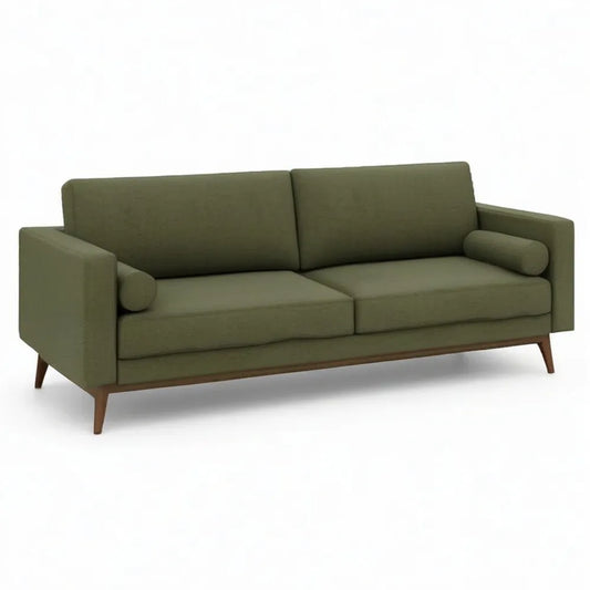 Sofa 3-osobowa tkanina kanapa zielona z podłokietnikami 220 x 90 x 85 cm